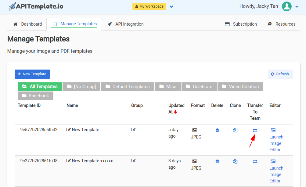 Team Workspace Switcher