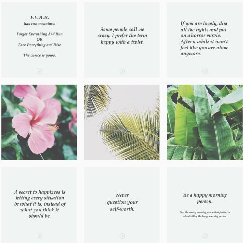 Row by row Instagram feed design